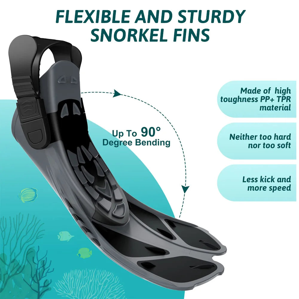 Professional Adjustable Travel Snorkel Fins