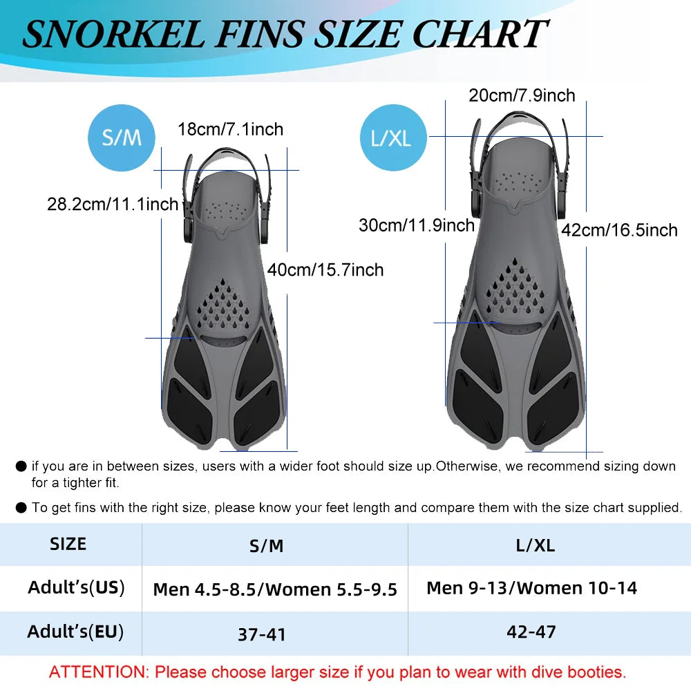 Professional Adjustable Travel Snorkel Fins