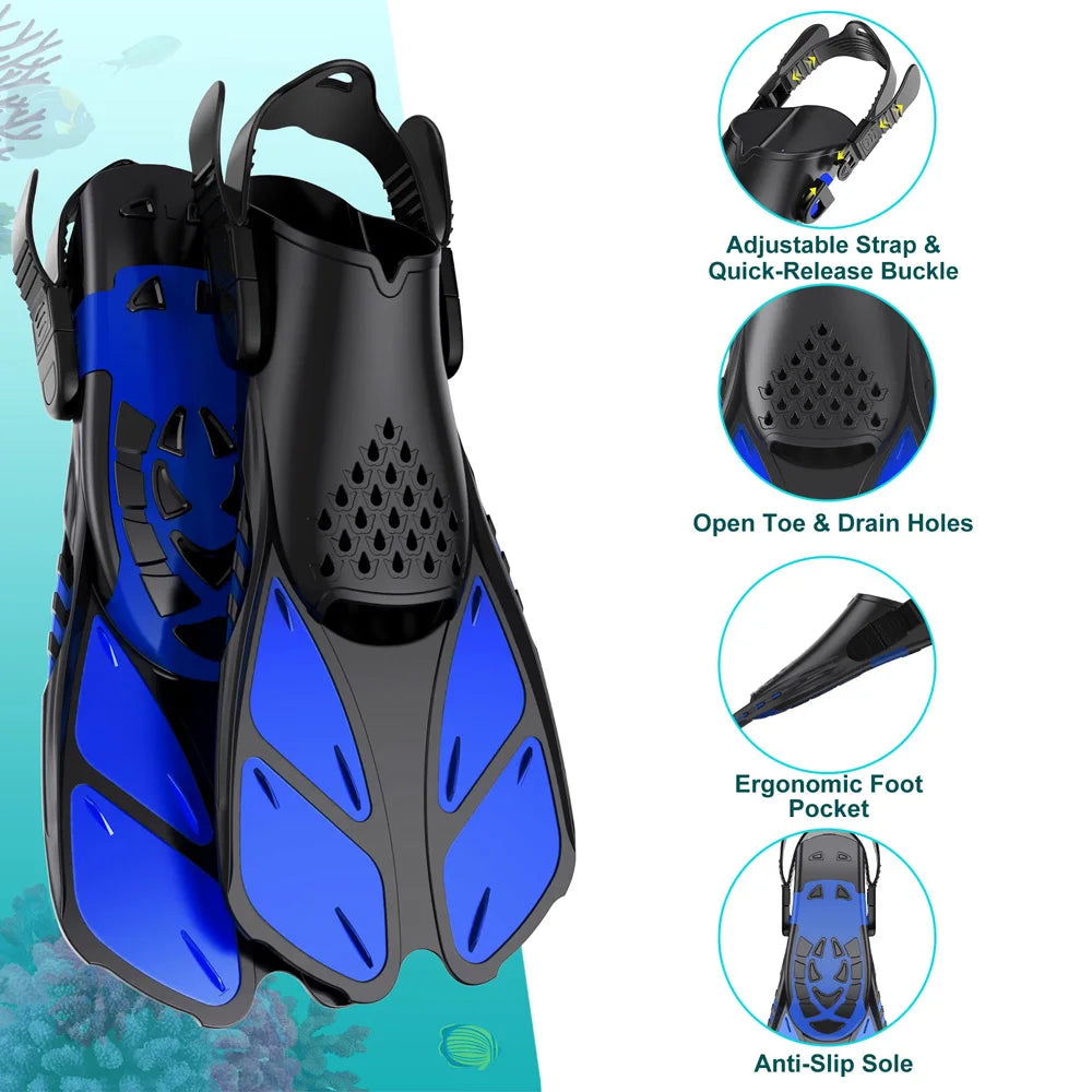 Professional Adjustable Travel Snorkel Fins